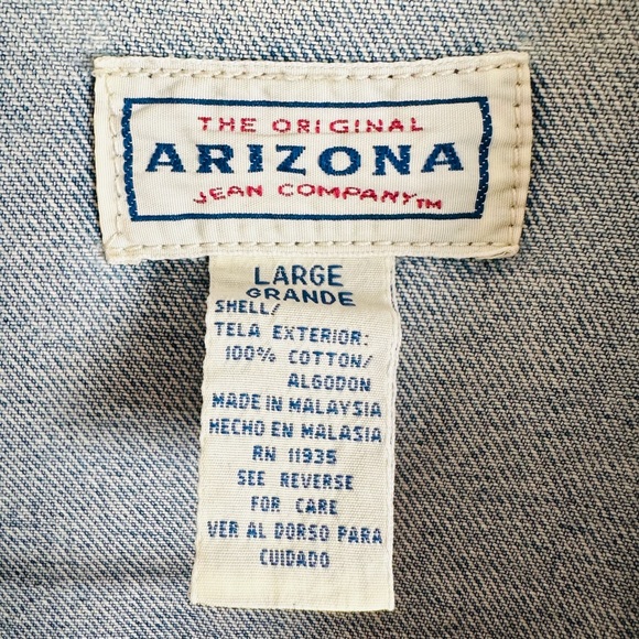 Vintage 1990s Arizona Jeans Co Denim Jean Jacket baggy loose fit - Picture 7 of 10